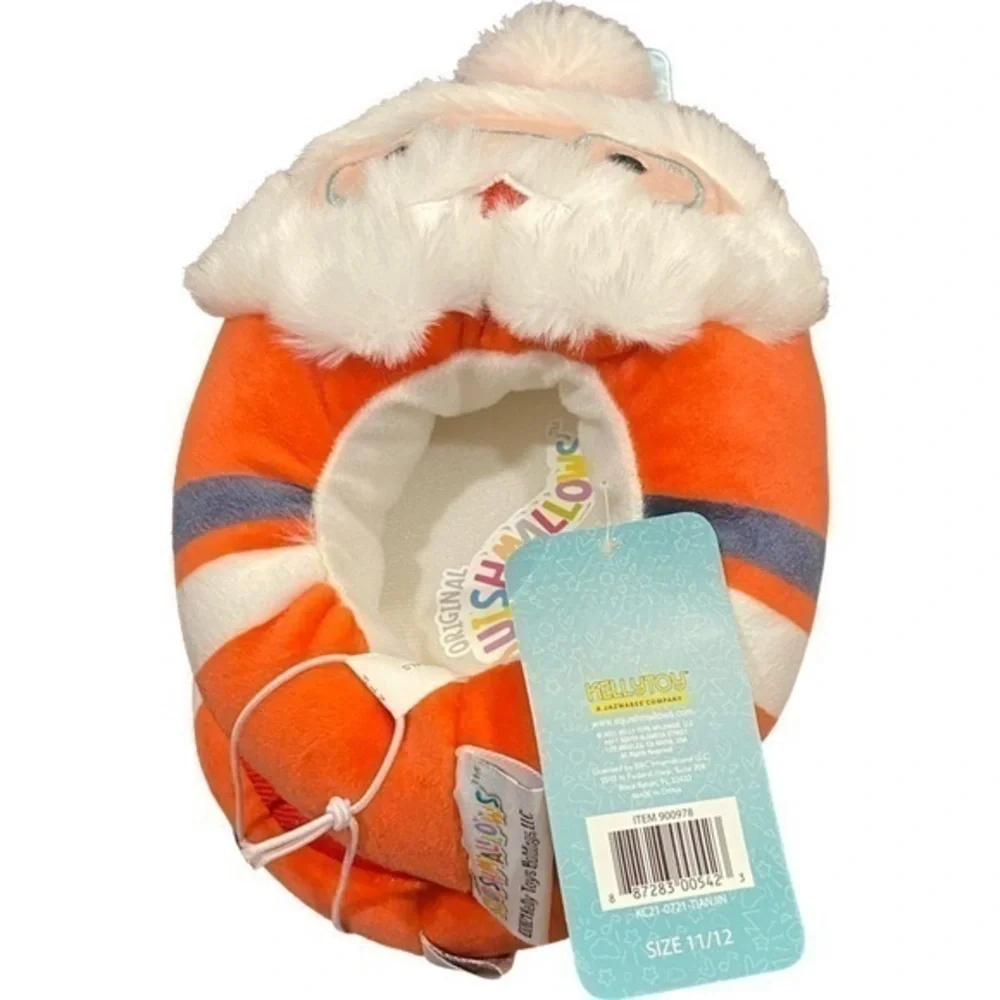 NEW Santa Claus Squishmallows Kids Slippers Size 11 - 12 Christmas Plush Gift